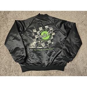 Vintage Arctic Cat Snowmobiles Quilted Bomber Jacket Mens Sz Large Tall LT 90s